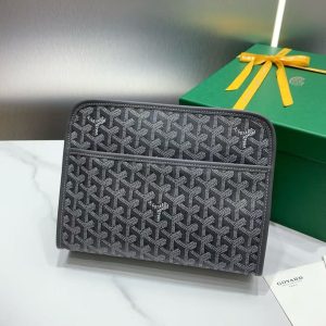 「#3763」Goyard imported cowhide with canvas small toilet bag, size: 25*18*7cm