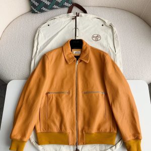 「#2156」Hermès Collector's style jacket in pebbled lambskin