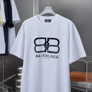 「#3101」Balenciaga Spring/Summer New Flocked Letter Logo Printed T-shirt