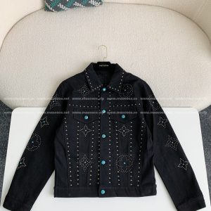「#2601」LV turquoise rivet denim jacket