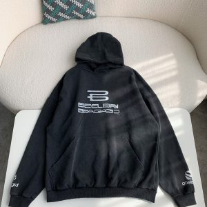 「#2386」Balenciaga logo print sports hooded sweatshirt