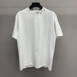 「#1242」Balenciaga neckline hardware perforated T-shirt