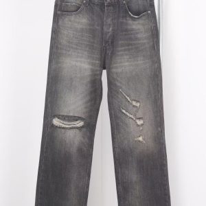 「#3431」CELINE black washed jeans with holes