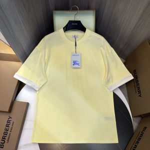 「#2006」Burberry 2024ss the latest white cloth cuffs stitching small war horse printed cotton t-shirt