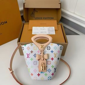 「#3581」New RIVAGE BB white tri-color handbag M14680, 18*7*12cm
