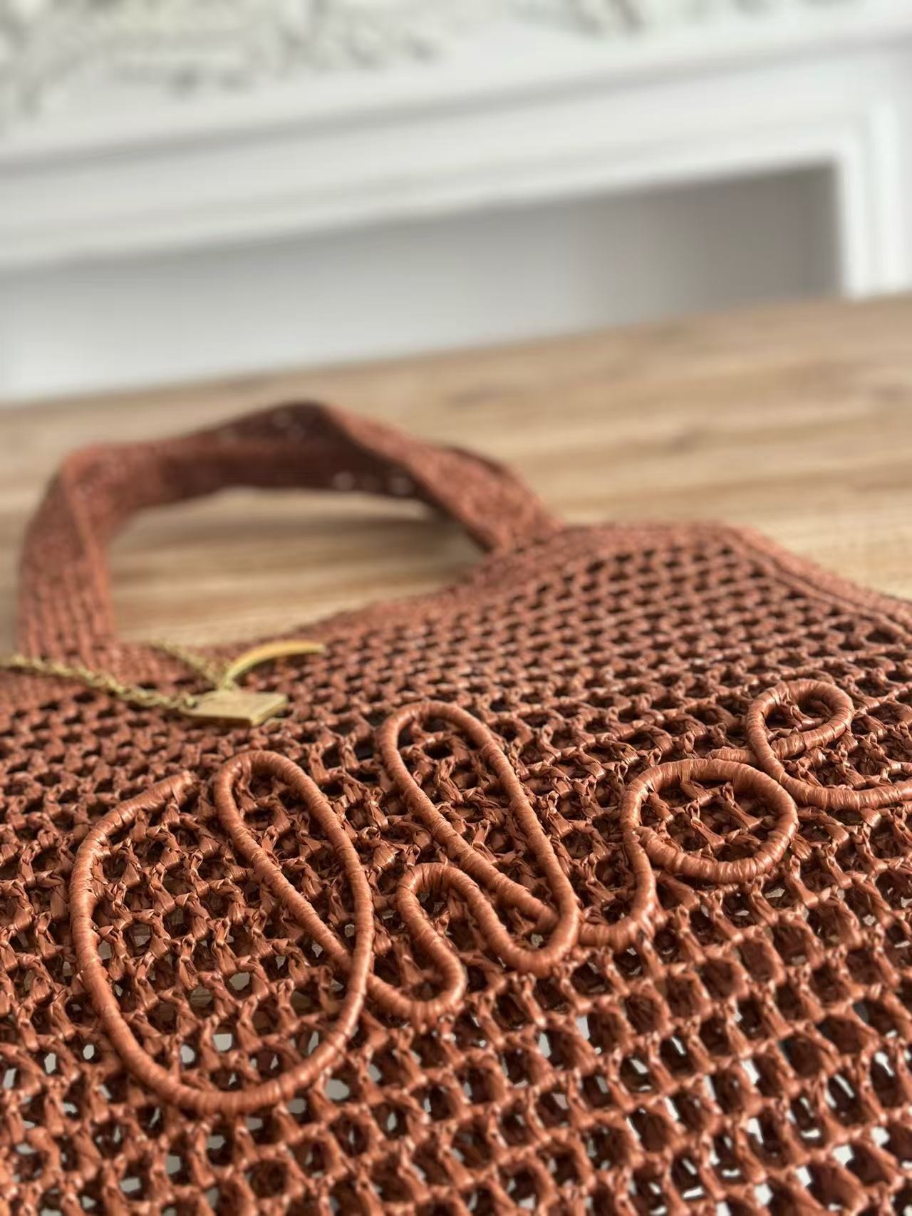 「#3656」chloe spring and summer new style SUMMER BANANA dopamine color caramel color pure handmade straw wov