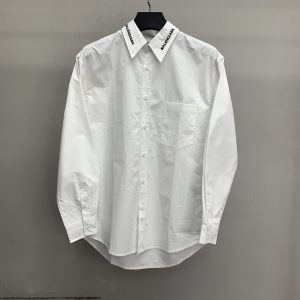 「#1205」Balenciaga neckline monogrammed long sleeve shirt
