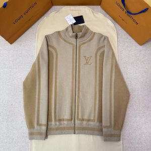 「#5254」LOUIS VUITTON Two-tone patchwork inlaid zip-up jacket