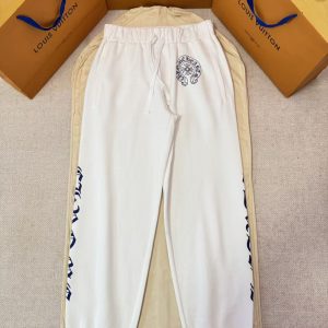 「#5329」Chrome Hearts Blue and White Sanskrit Horseshoe Sweatpants