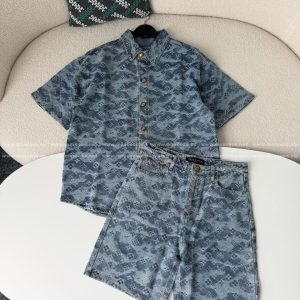 「#5689」LOUIS VUITTON DENIM SHIRT SUIT