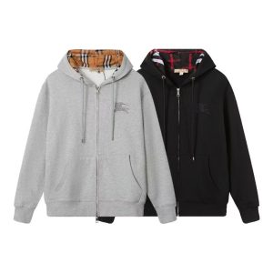 「#2740」Burberry logo embroidered hooded cardigan
