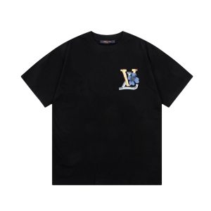 「#2030」Louis Vuitton Flowers printed with colored lettering t-shirt