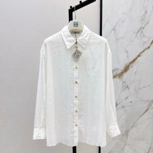 「#3870」Loewe Spring/Summer new vintage woven striped loose shirt