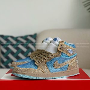 「#4575」Jordan 1 Hand-Set Rhinestones High Sneakers