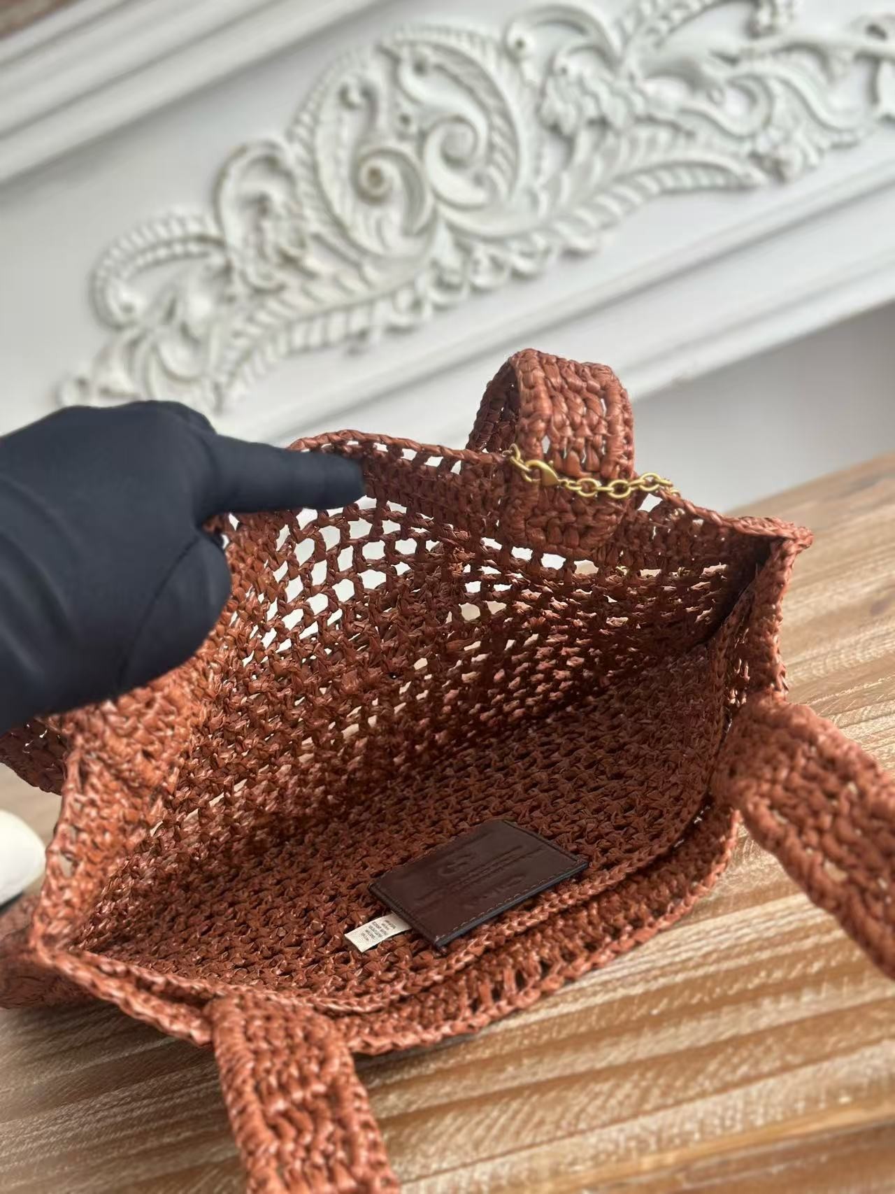 「#3656」chloe spring and summer new style SUMMER BANANA dopamine color caramel color pure handmade straw wov