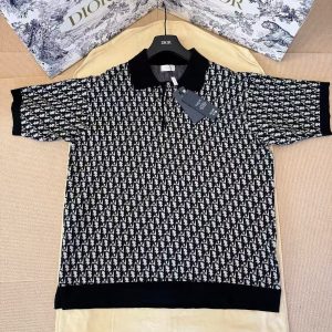 「#4419」DIOR all over print monogram knitted POLO shirt