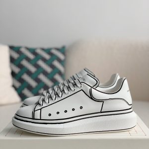 「#1002」Alexander McQueen MQ White hand-painted Sneakers