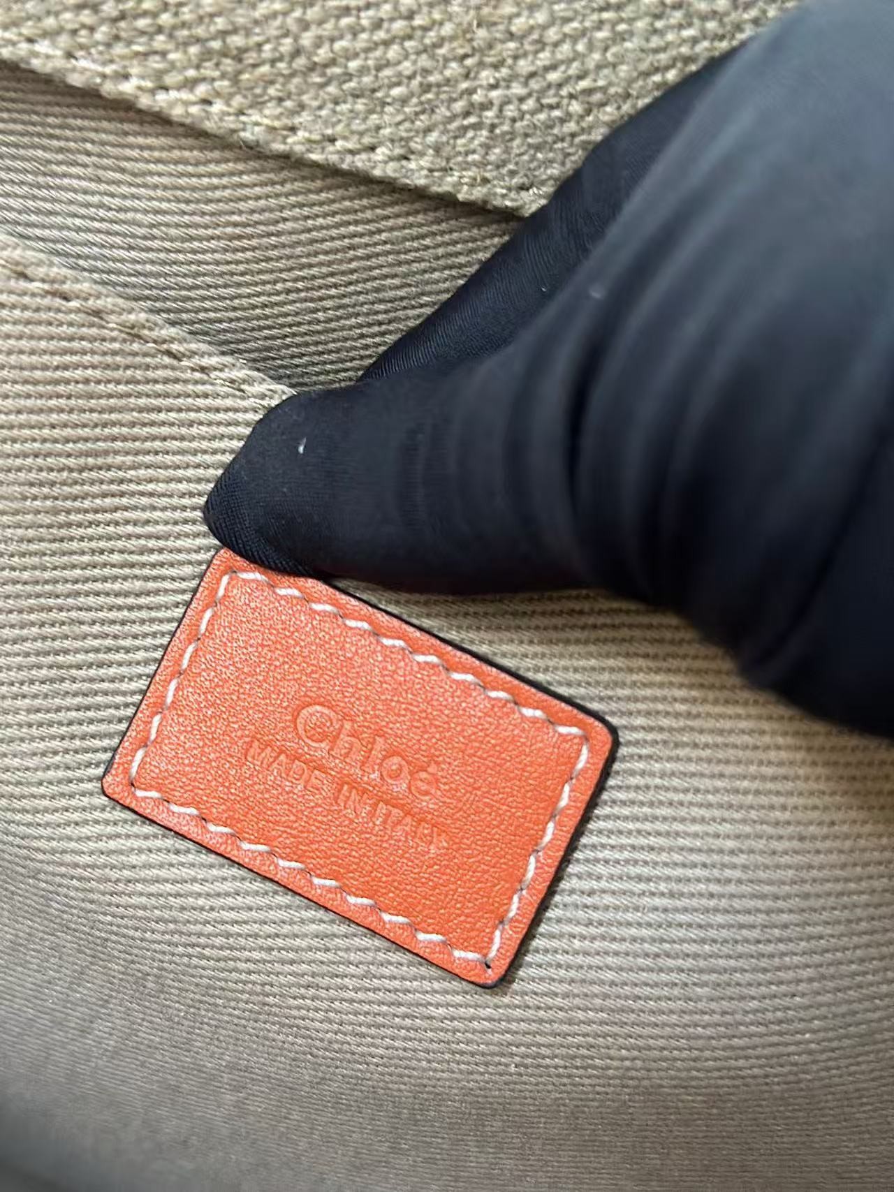 「#3665」Chloe Woody linen pure cotton canvas and glossy small dough, orange casual bag Medium size: 37*26*12