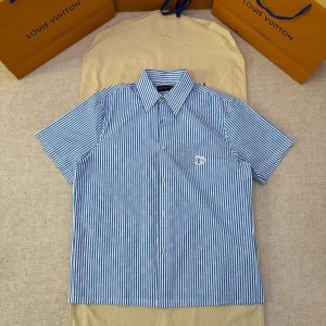 「#4819」LOUIS VUITTON striped short-sleeved shirt