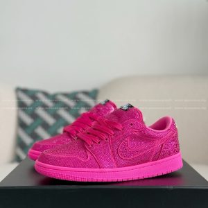 「#4760」Jordan 1 Hand-Set Rhinestones Low Sneakers