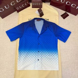 「#4802」GUCCI gradient old flower double G short-sleeved shirt