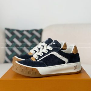 「#5385」LOUIS VUITTON TILTED CANVAS LEATHER BOARD SHOES