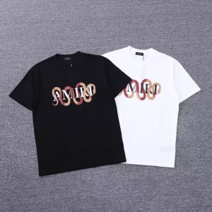 「#3567」AMIRI Spring and Summer Snake Print Letter Pattern Short Sleeve