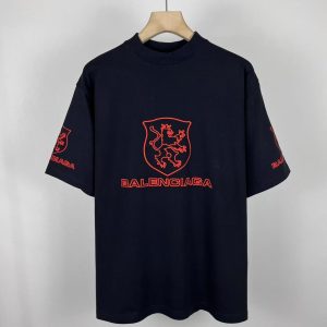 「#4389」Balenciaga three-tone red double ring print short-sleeved T-shirt