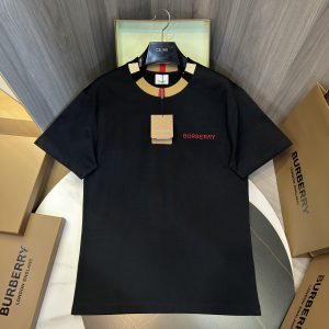「#2005」Burberry 2024ss latest logo embroidered cotton short-sleeved t-shirt