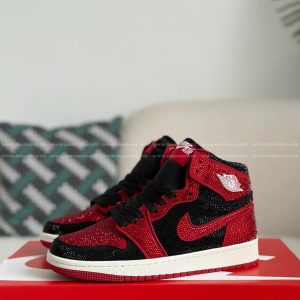 「#4582」Jordan 1 Hand-Set Rhinestones High Sneakers