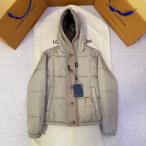 「#5248」LOUIS VUITTON all-over monogram hooded drawstring cotton jacket for women