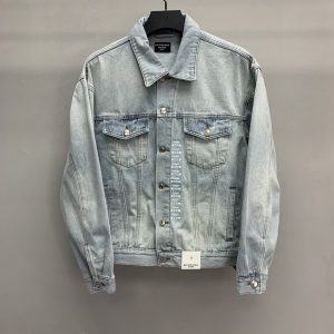 「#1209」Balenciaga size logo offset denim jacket