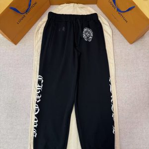 「#5328」Chrome Hearts Black and White Sanskrit Horseshoe Sweatpants