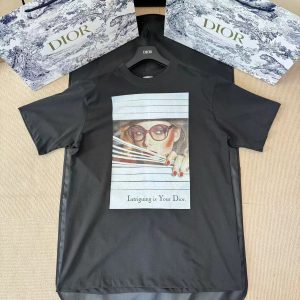 「#4424」DIOR portrait magazine print short sleeves