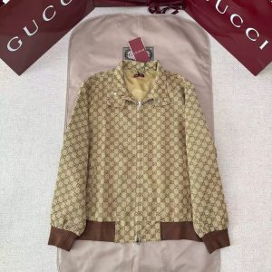 「#4763」GUCCI Double G jacquard full print jacket