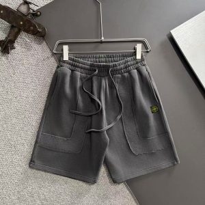 「#3738」Stone Island 2025 Spring and Summer New Elastic Band Casual Washed Loose Shorts