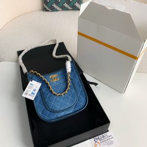「#1768」Chanel Denim Hobo pocket straggler shoulder bag Size：22*6*24cm