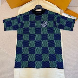 「#4412」LOUIS VUITTON Jacquard knit checkerboard short sleeves
