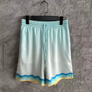 「#3330」CASABLANCA Light blue silk shorts with ripple pattern