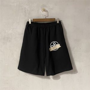 「#3990」Off White new gold-stamped warning line cotton shorts