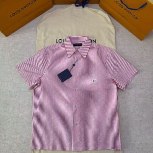 「#4820」LOUIS VUITTON striped short-sleeved shirt