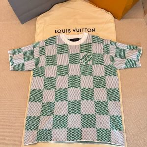 「#4411」LOUIS VUITTON Jacquard knit checkerboard short sleeves