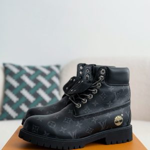 「#2432」louis vuitton & timberland Black boots/Martin boots/boots