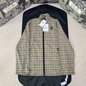 「#4785」DIOR diamond embroidered plaid stand collar jacket