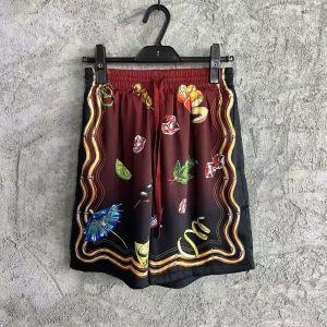 「#3296」CASABLANCA Spring/Summer Red Printed Silk Shorts