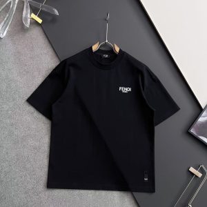 「#3070」Fendi alloy letter logo round neck T-shirt