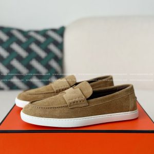 「#5185」Hermes Faux Suede Loafers