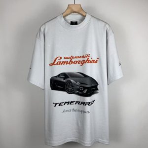 「#4387」Balenciaga 2025SS co-branded Lamborghini lamborghini letter print short-sleeved T-shirt