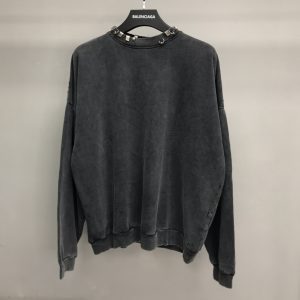 「#1240」Balenciaga neckline hardware perforated hoodie