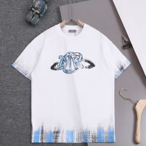 「#3938」Dior 2025 new Starry Sky Graffiti Round Neck T-shirt